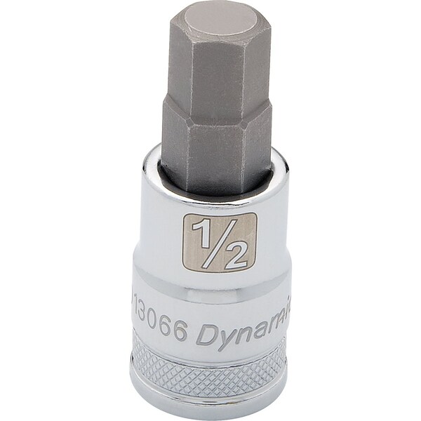 Tools 1/2" Drive SAE Hex Head, 1/4" Bit Standard Length, Chrome Socket